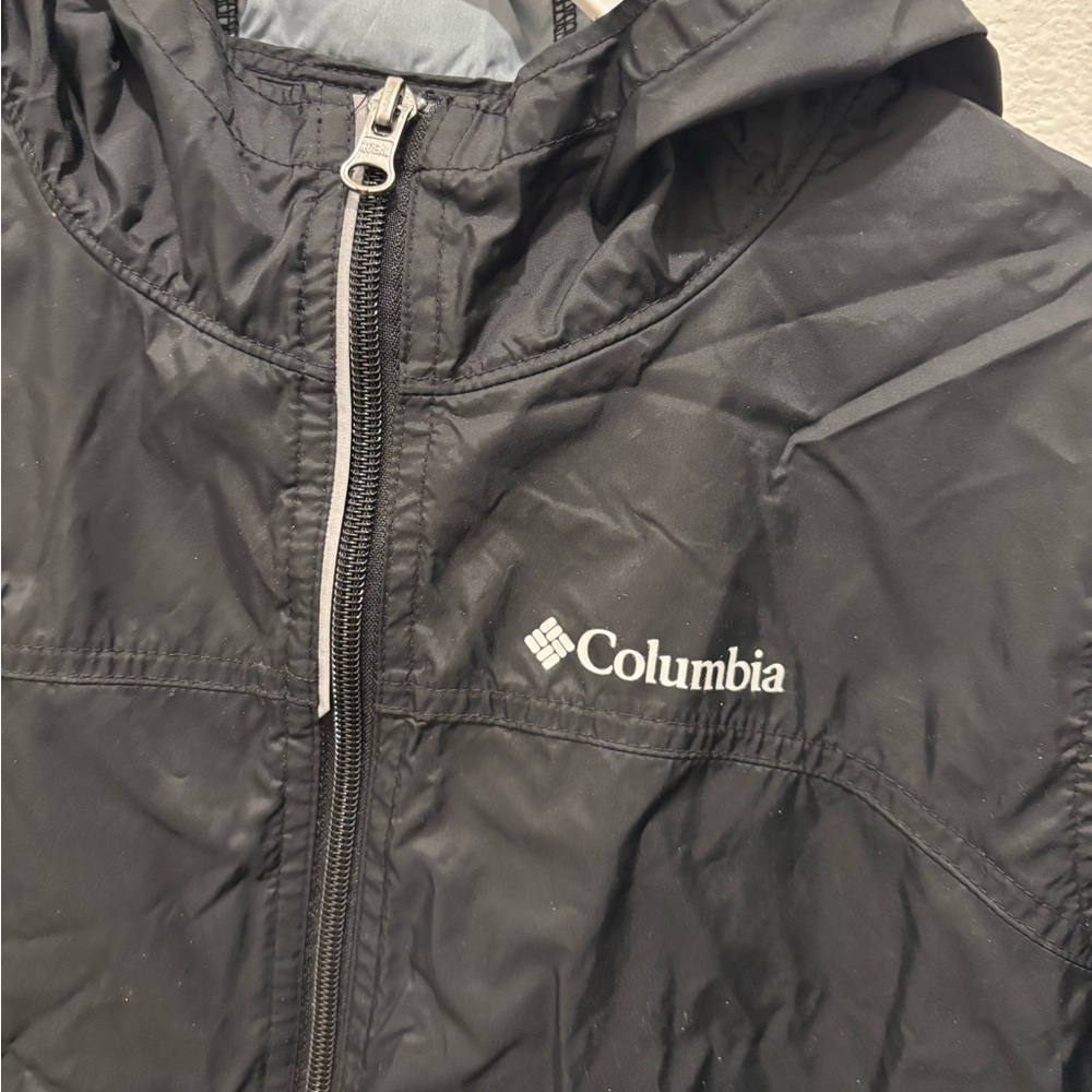 Columbia Boys Black Windbreaker Rain Jacket Size Medium - Picture 3 of 6